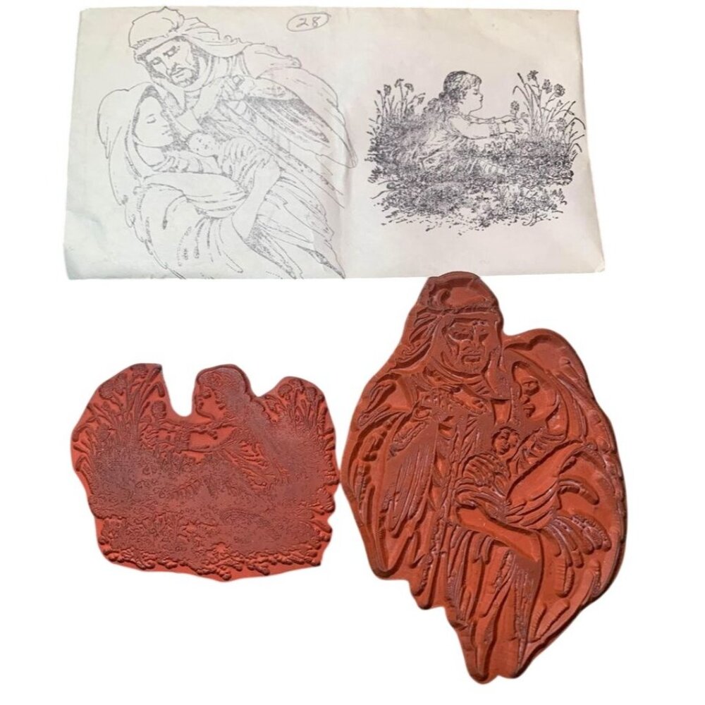 Born Today Unmounted Rubber Stamp Set Lindys Stamp Gang Religious & Garden Scene